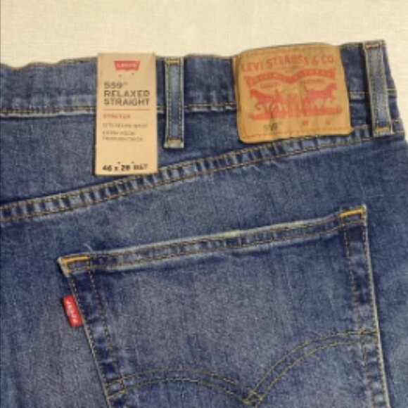 LEVI'S 559 Men's Relaxed Straight Cropped Blue Denim Jeans Size 46x25 - Picture 6 of 12